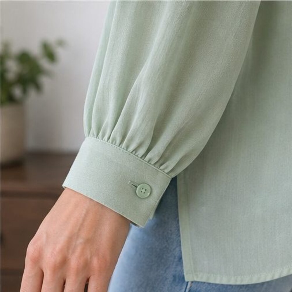 Mint Ruffle Collar Blouse - Picture 5 of 6